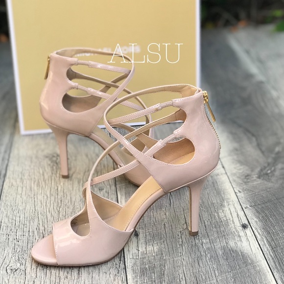 NWT Michael Kors Chantelle Sandal Patent Blush W - Picture 2 of 7